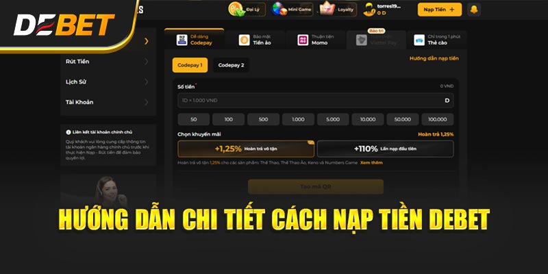 Các hình thức Nạp Tiền Debet phổ biến hiện nay